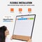 White-Brown-Black Aluminum Whiteboard & Cork Combo Board with Hooks